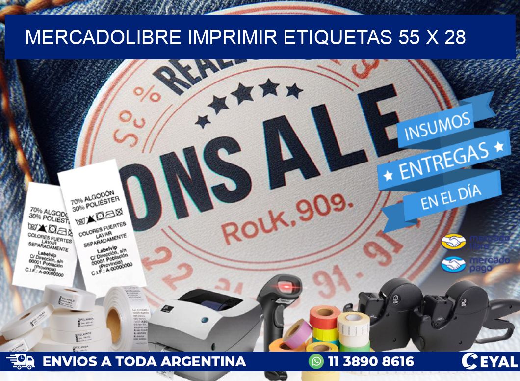 MERCADOLIBRE IMPRIMIR ETIQUETAS 55 x 28