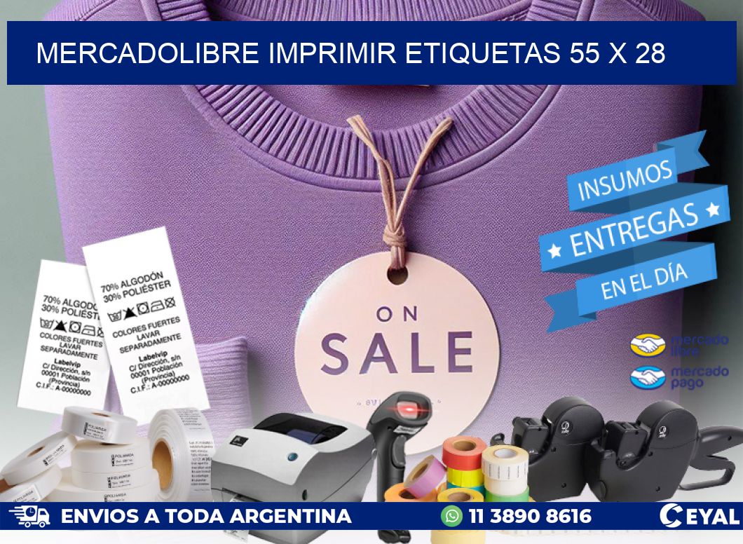 MERCADOLIBRE IMPRIMIR ETIQUETAS 55 x 28