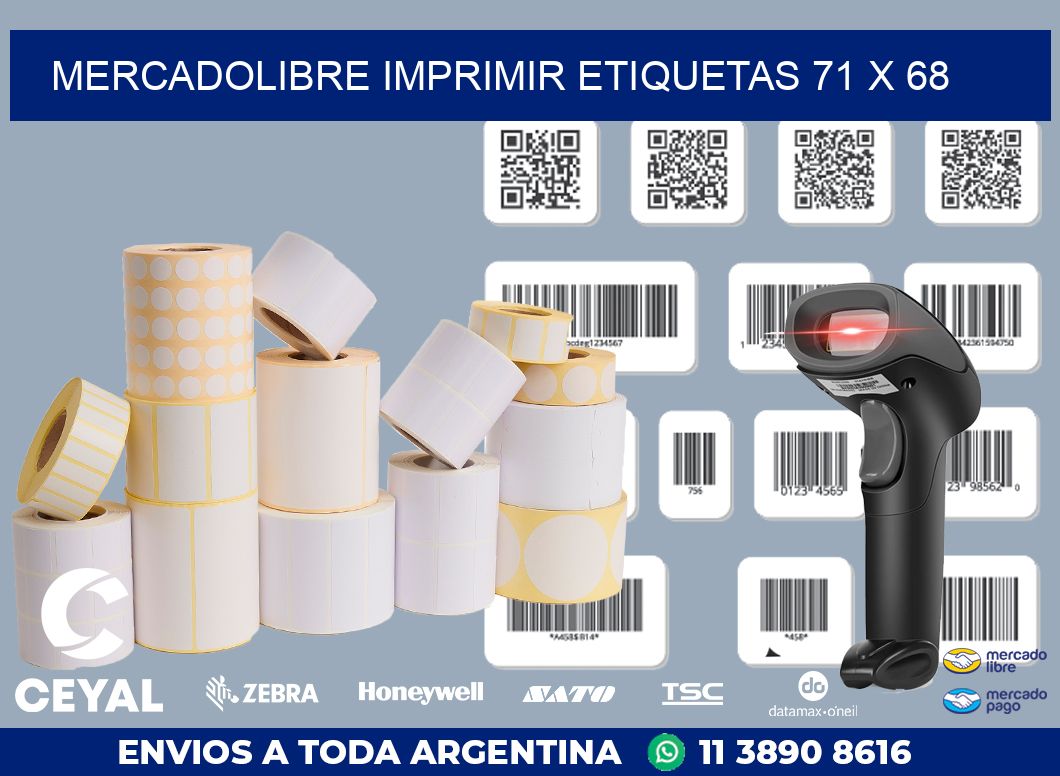 MERCADOLIBRE IMPRIMIR ETIQUETAS 71 x 68