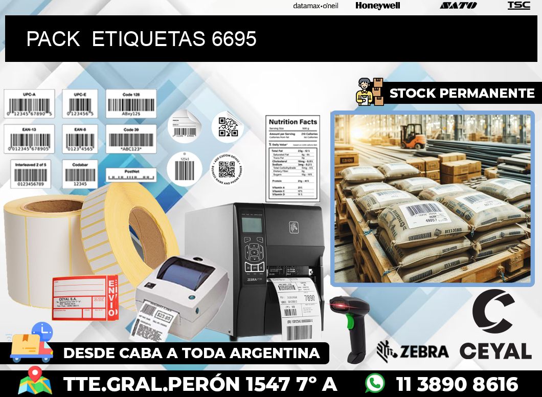 PACK  ETIQUETAS 6695
