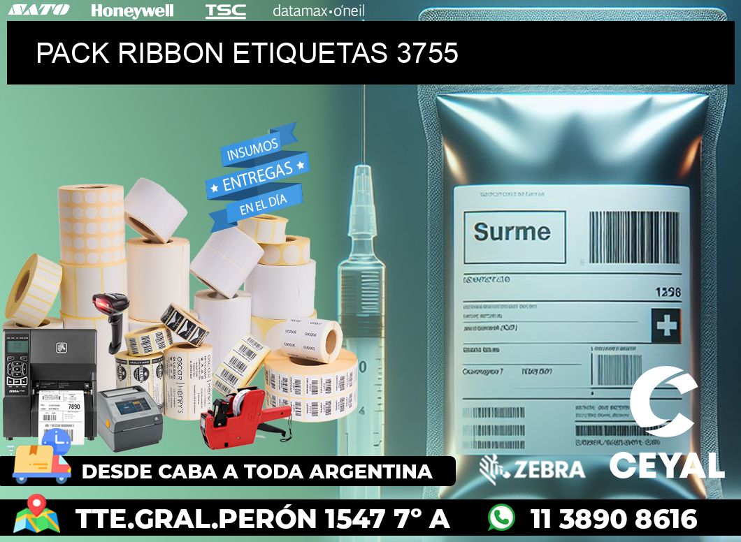 PACK RIBBON ETIQUETAS 3755
