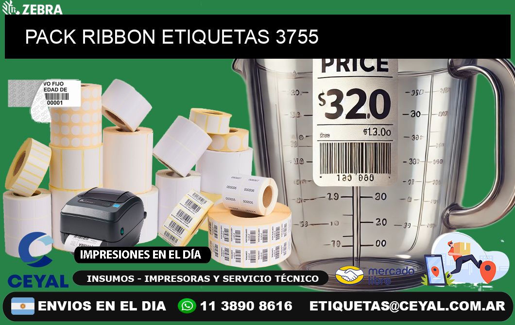 PACK RIBBON ETIQUETAS 3755