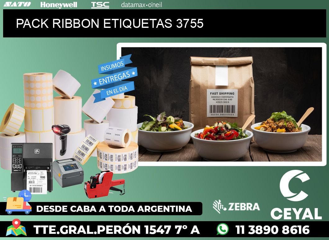 PACK RIBBON ETIQUETAS 3755