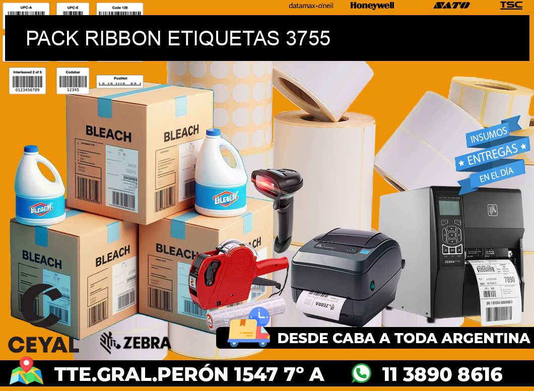 PACK RIBBON ETIQUETAS 3755