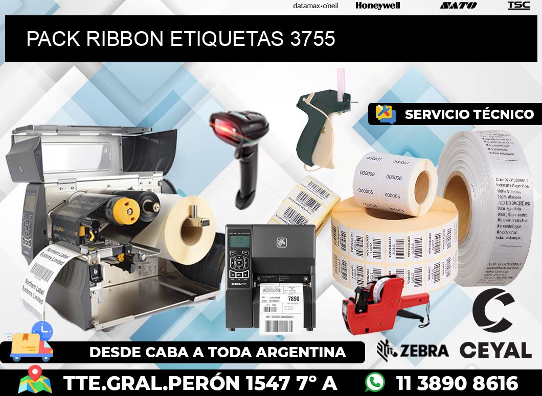 PACK RIBBON ETIQUETAS 3755