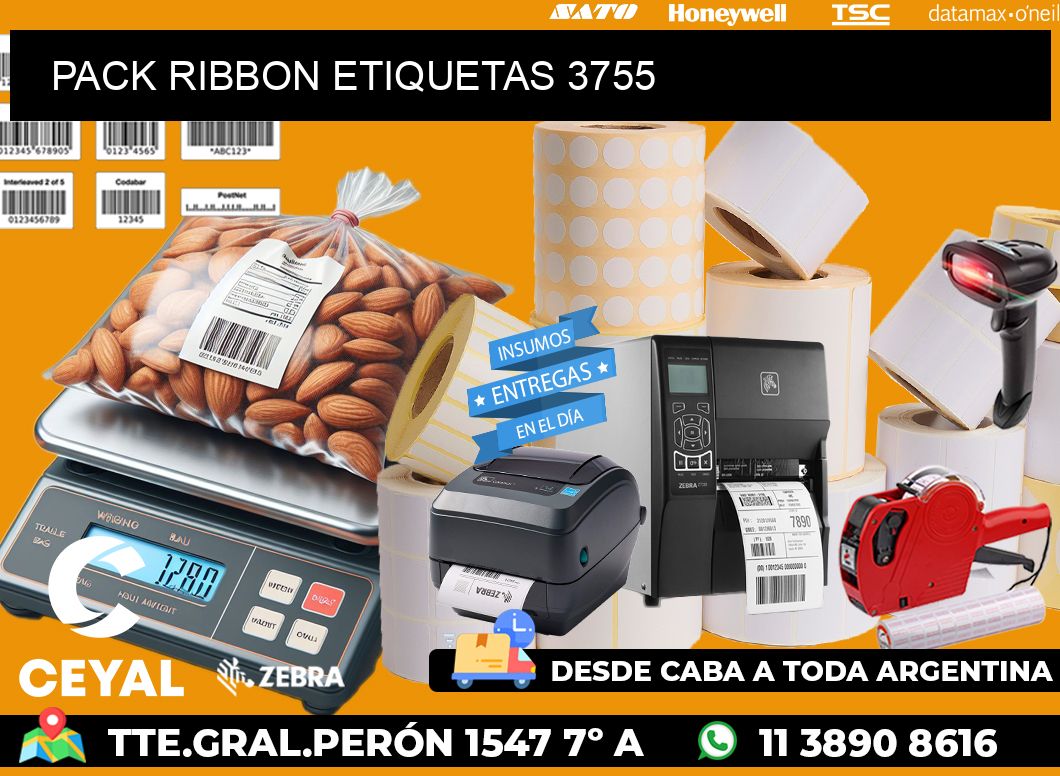 PACK RIBBON ETIQUETAS 3755