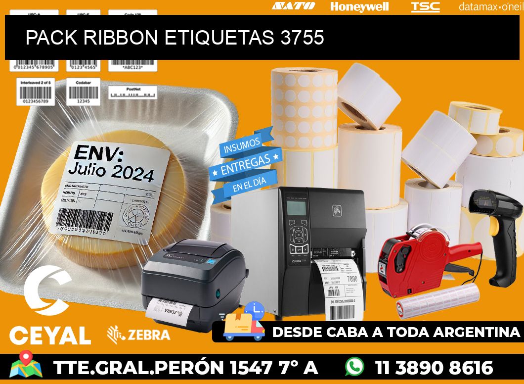 PACK RIBBON ETIQUETAS 3755