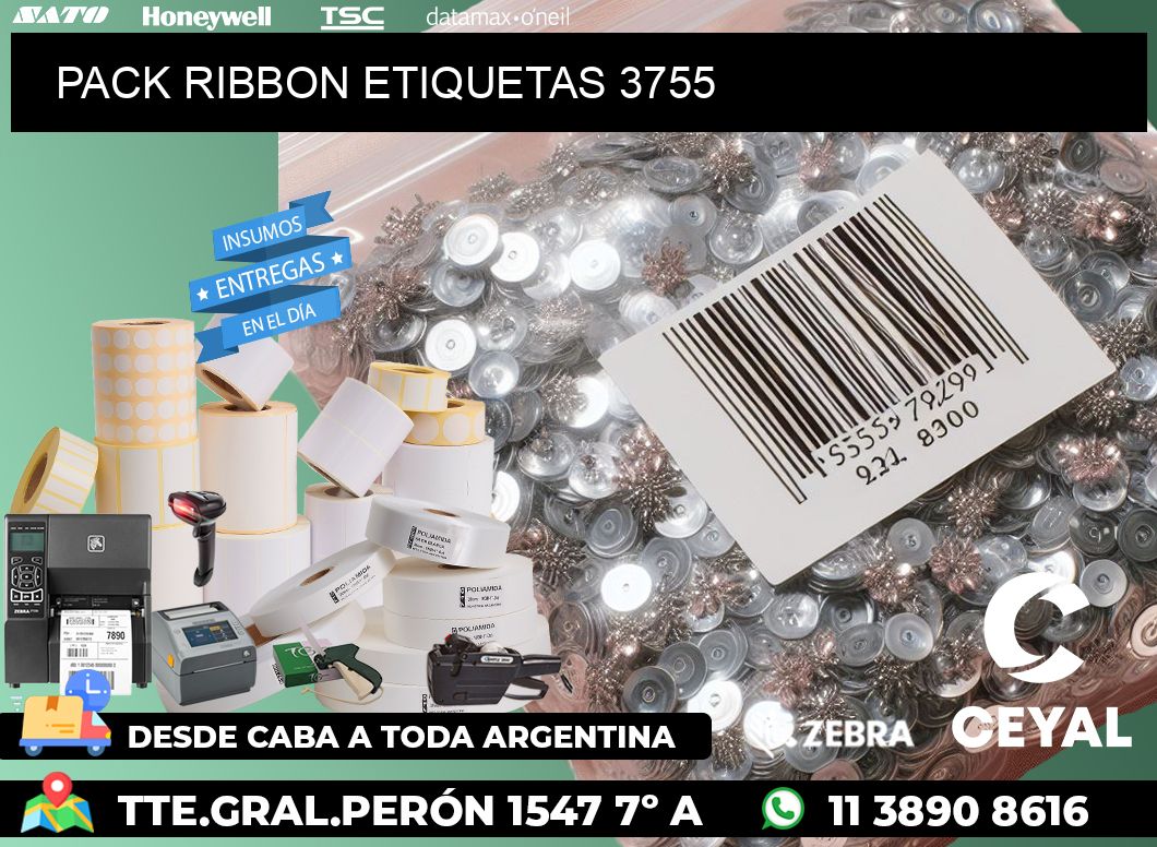 PACK RIBBON ETIQUETAS 3755