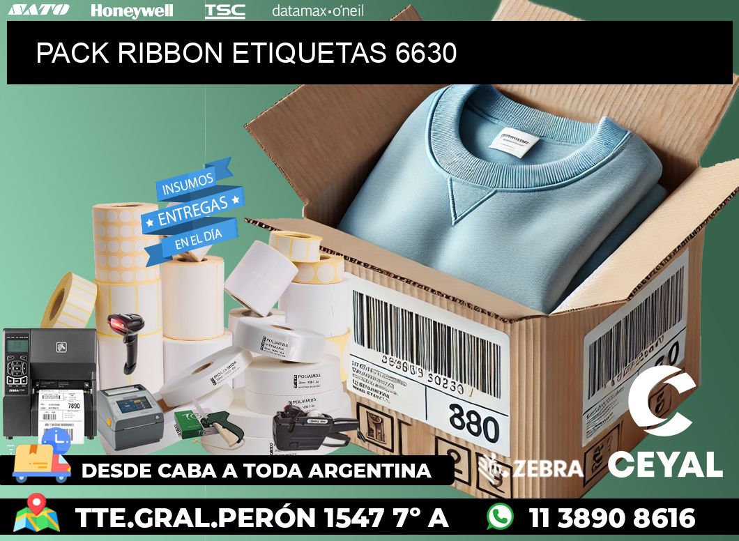 PACK RIBBON ETIQUETAS 6630