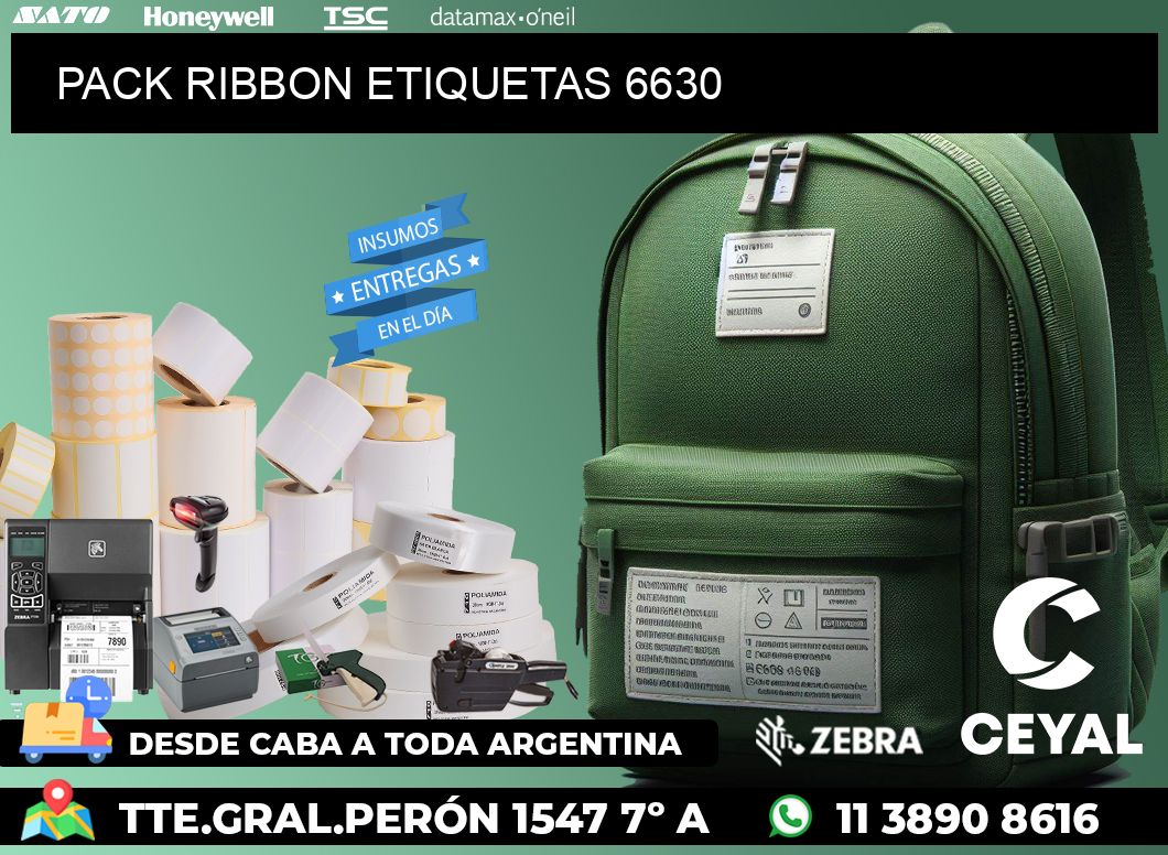 PACK RIBBON ETIQUETAS 6630
