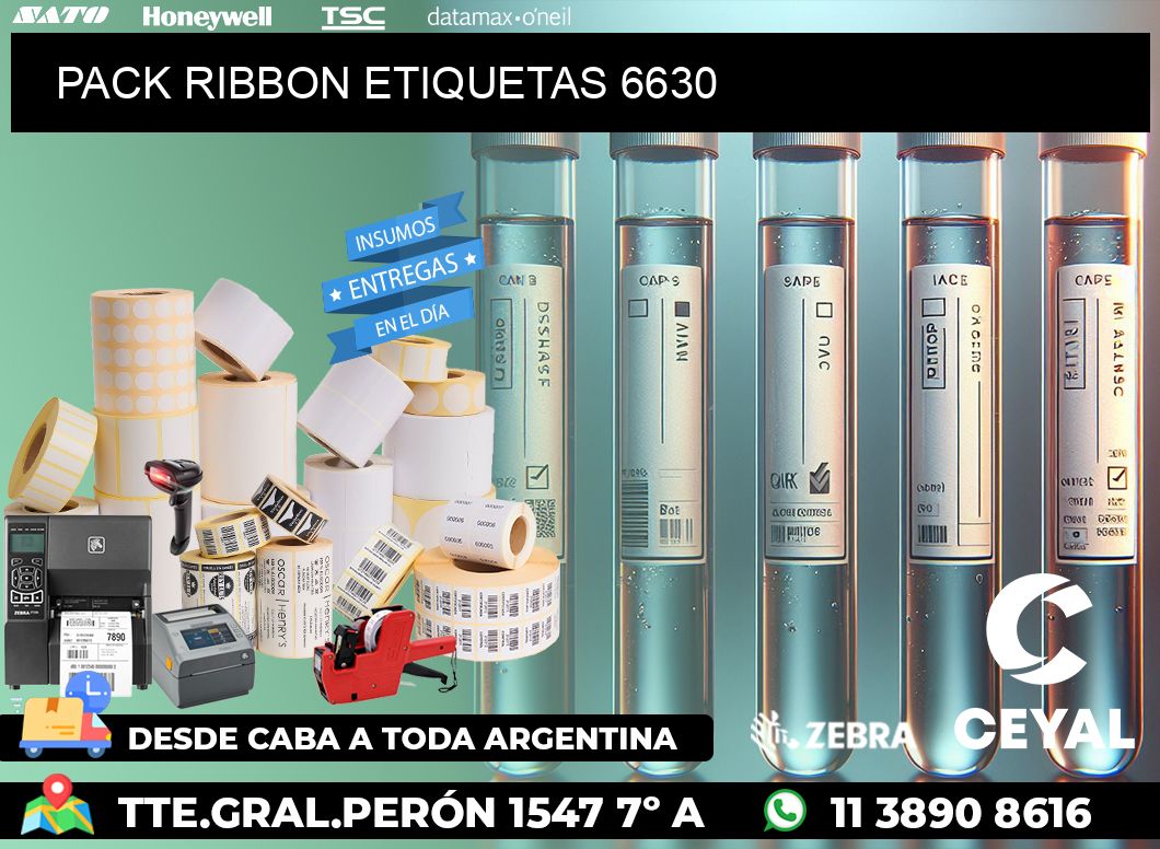 PACK RIBBON ETIQUETAS 6630