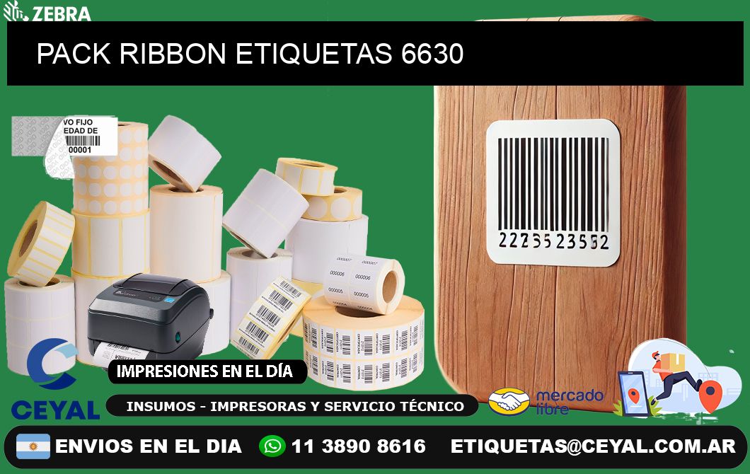 PACK RIBBON ETIQUETAS 6630