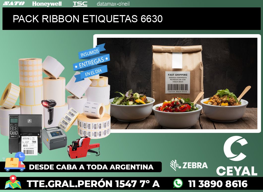PACK RIBBON ETIQUETAS 6630