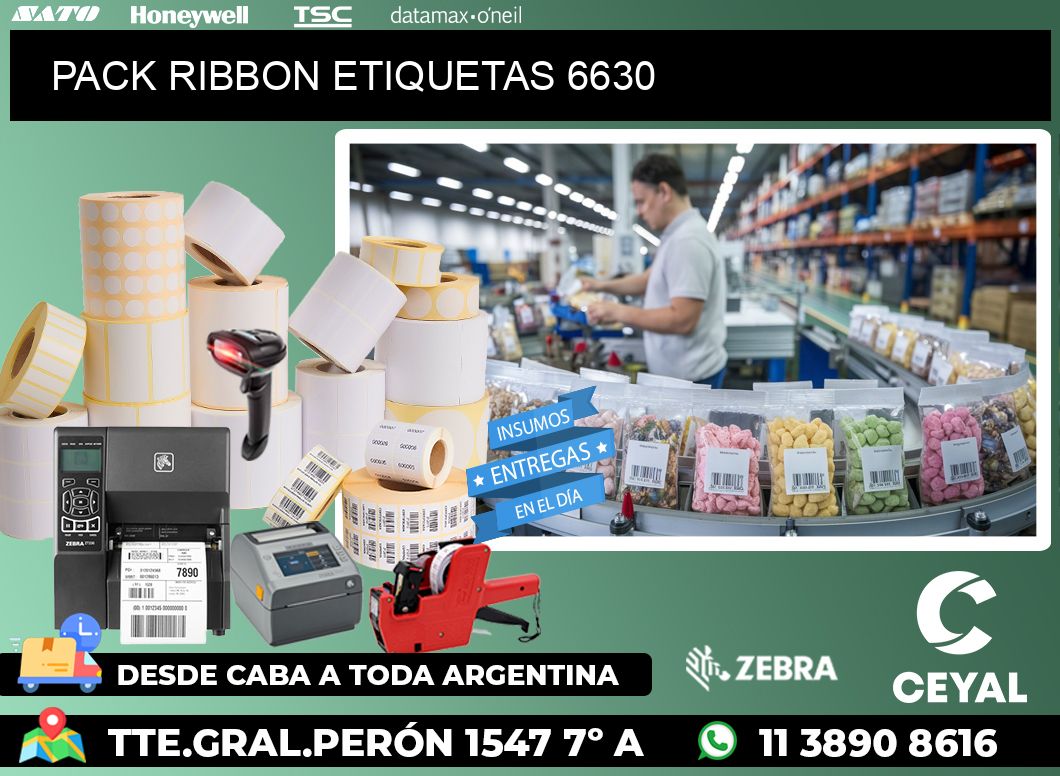 PACK RIBBON ETIQUETAS 6630