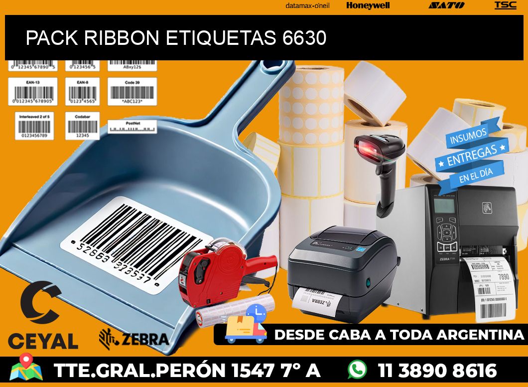 PACK RIBBON ETIQUETAS 6630
