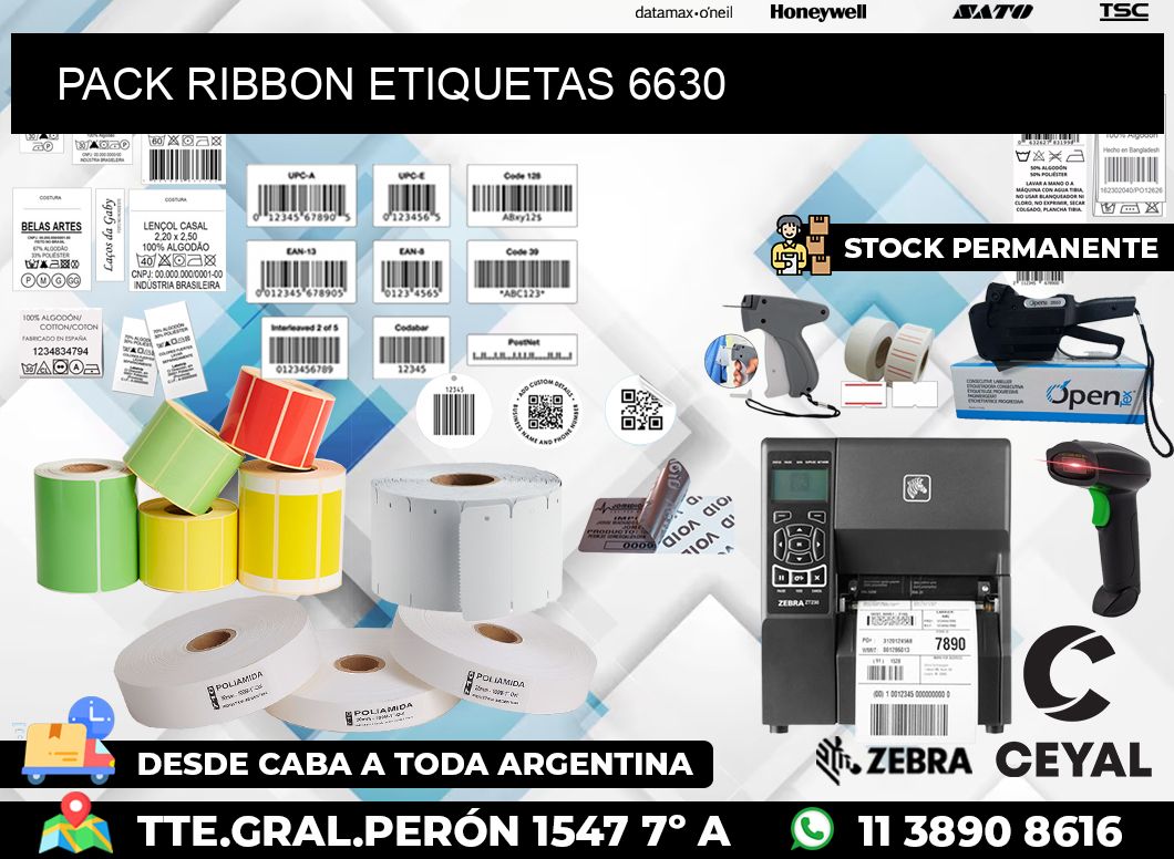 PACK RIBBON ETIQUETAS 6630