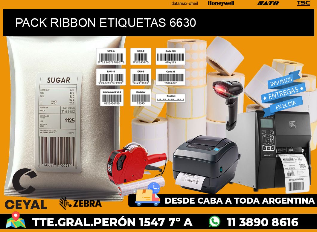 PACK RIBBON ETIQUETAS 6630