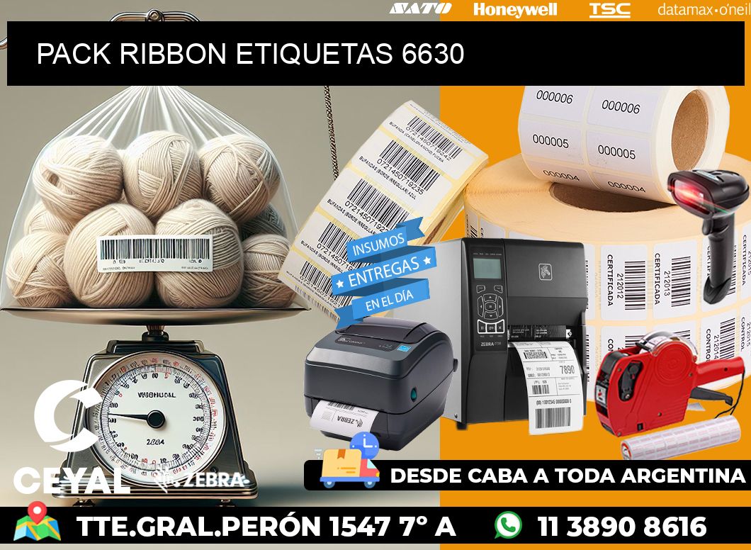 PACK RIBBON ETIQUETAS 6630