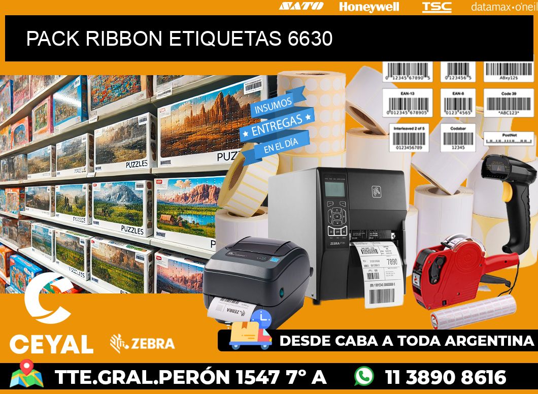 PACK RIBBON ETIQUETAS 6630