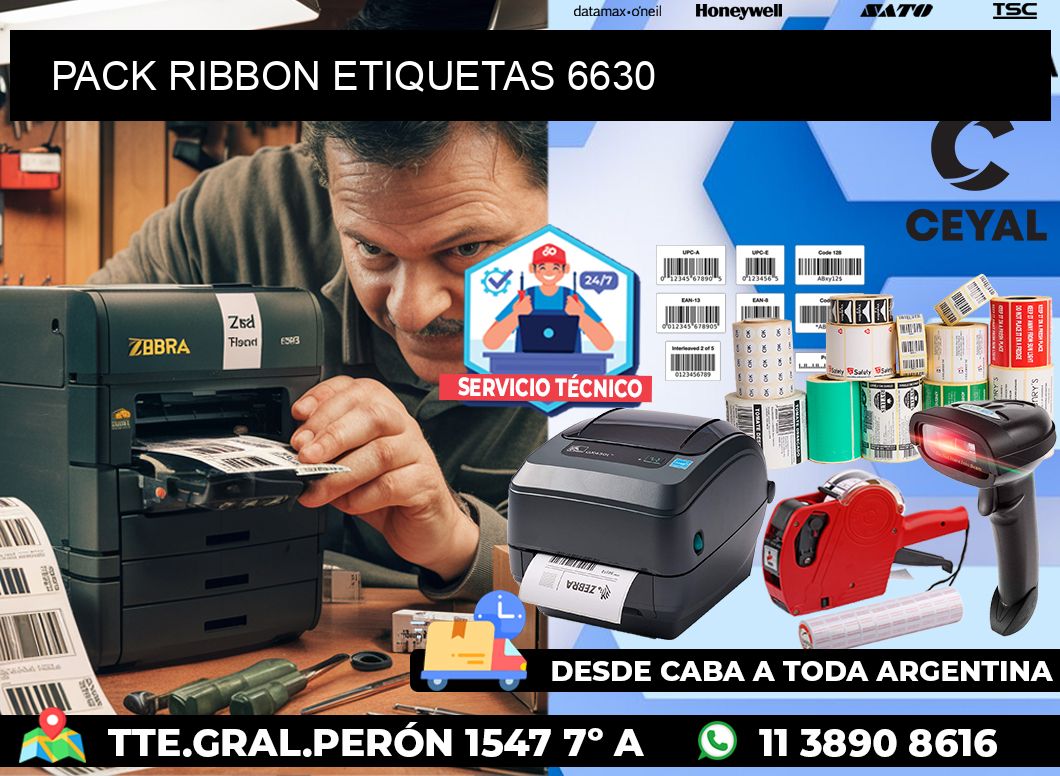 PACK RIBBON ETIQUETAS 6630