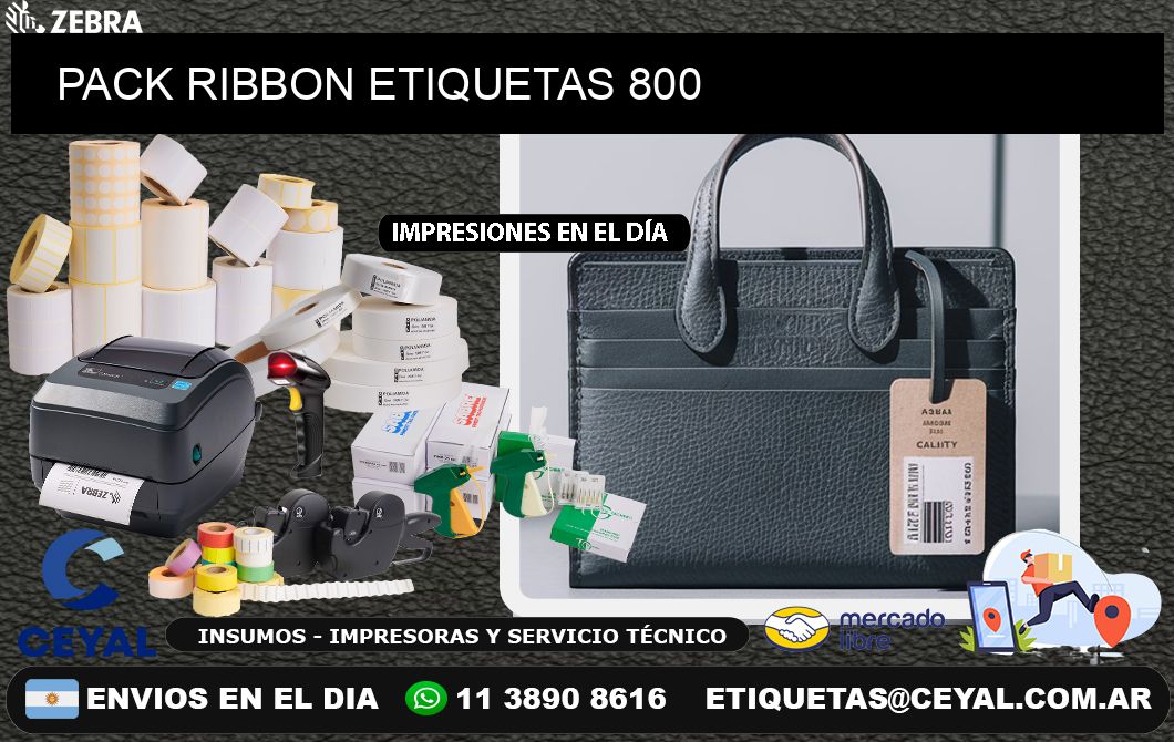 PACK RIBBON ETIQUETAS 800