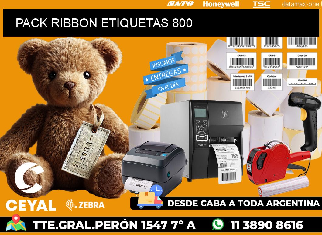 PACK RIBBON ETIQUETAS 800
