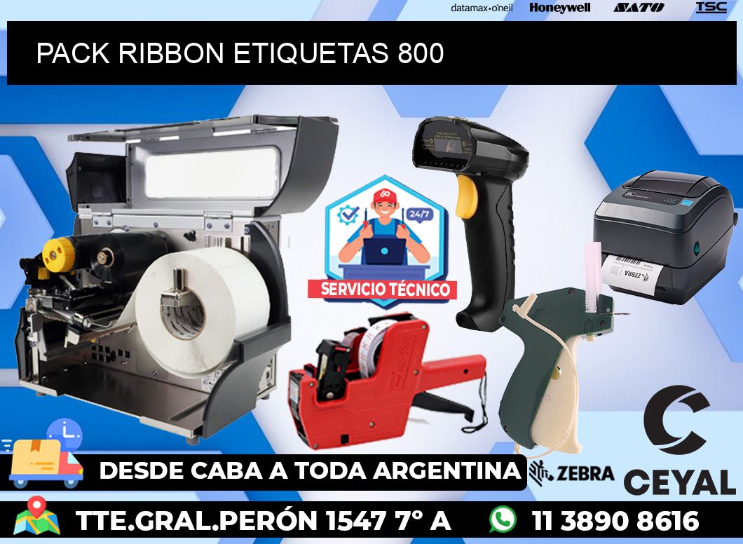 PACK RIBBON ETIQUETAS 800