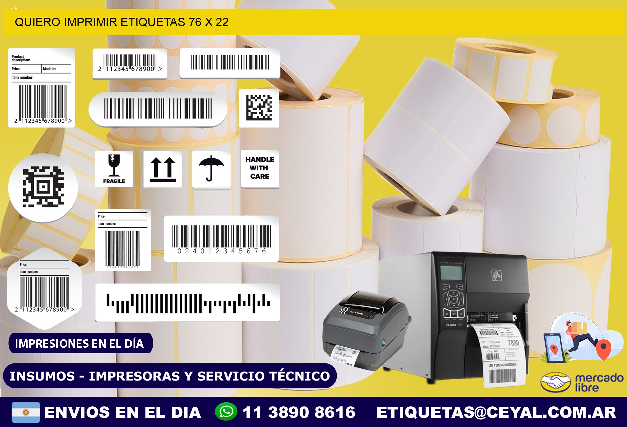 QUIERO IMPRIMIR ETIQUETAS 76 x 22