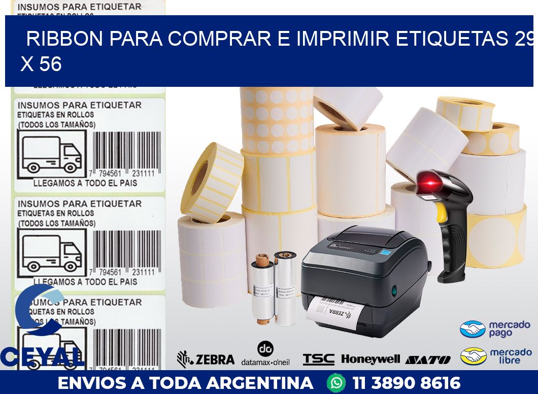 RIBBON PARA COMPRAR E IMPRIMIR ETIQUETAS 29 x 56