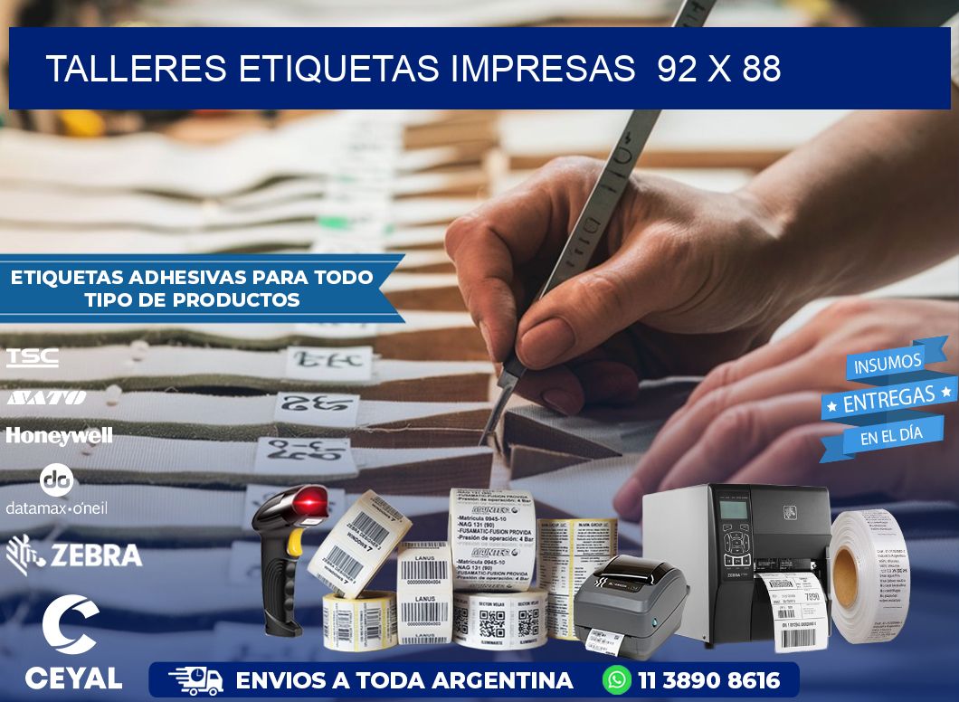 TALLERES ETIQUETAS IMPRESAS  92 x 88