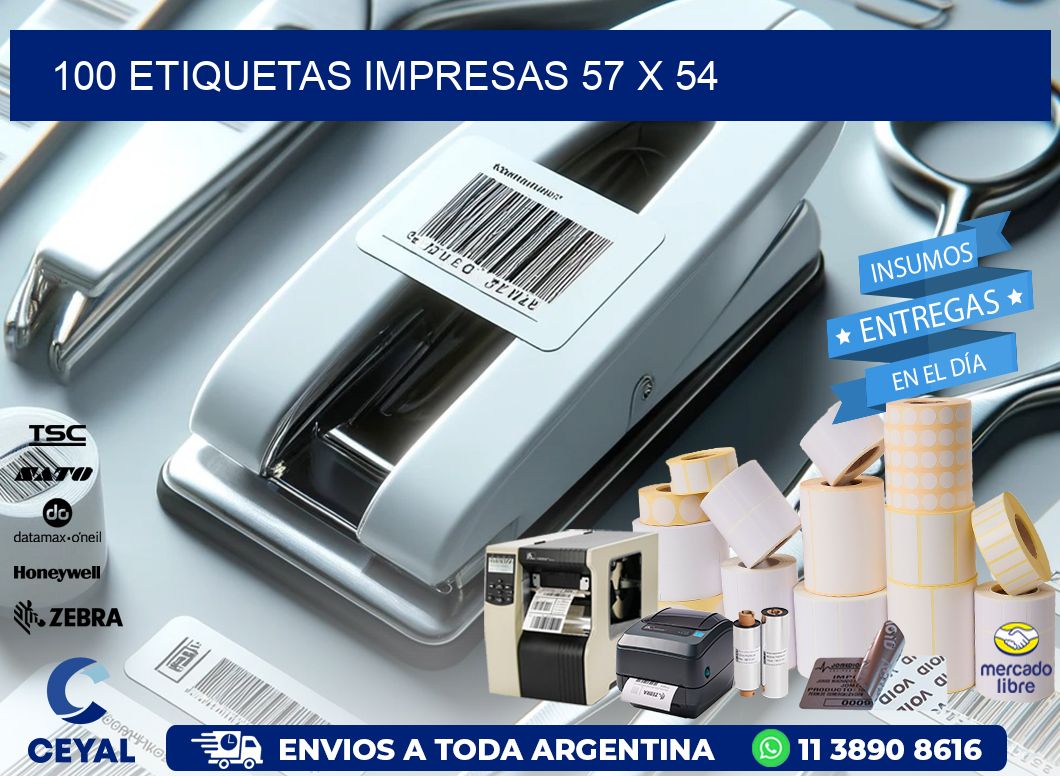 100 ETIQUETAS IMPRESAS 57 x 54