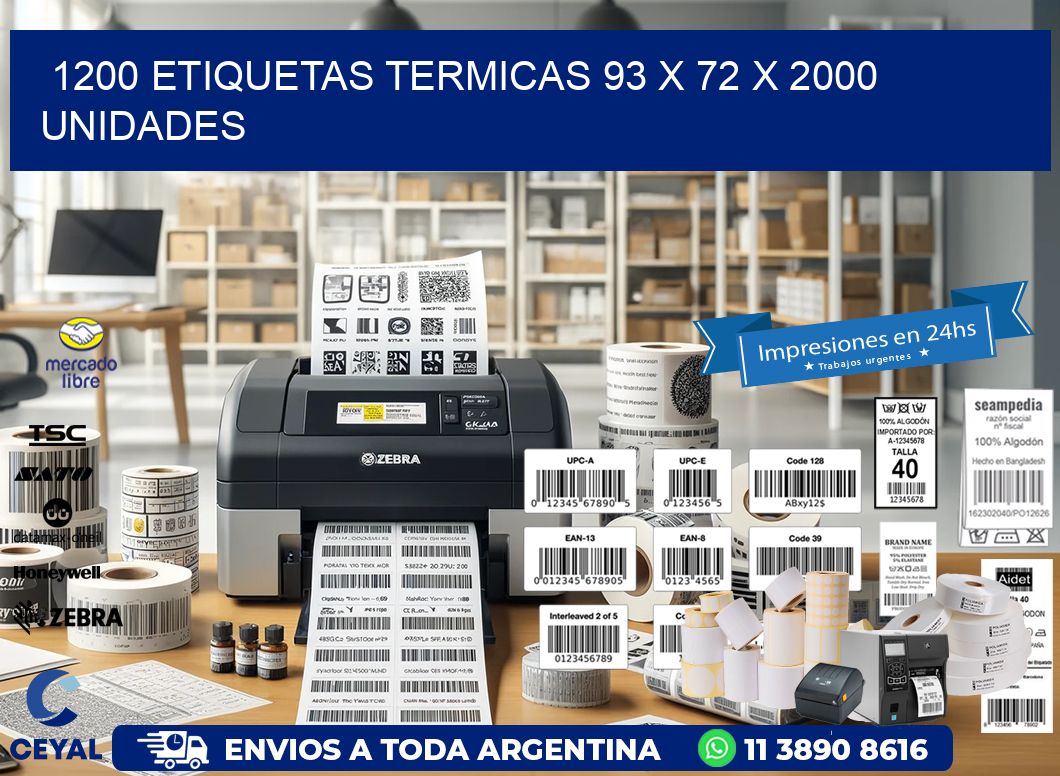 1200 ETIQUETAS TERMICAS 93 x 72 X 2000 UNIDADES