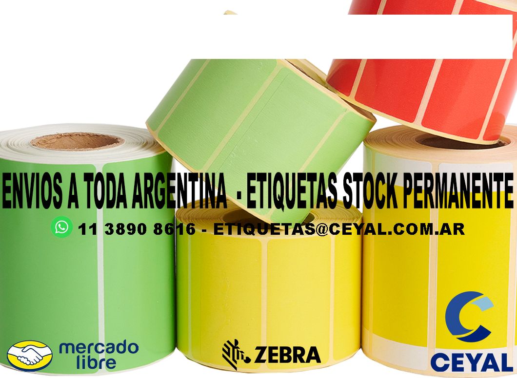 25 CAJAS DE ETIQUETAS  98 x 68 X 2500 UNIDADES