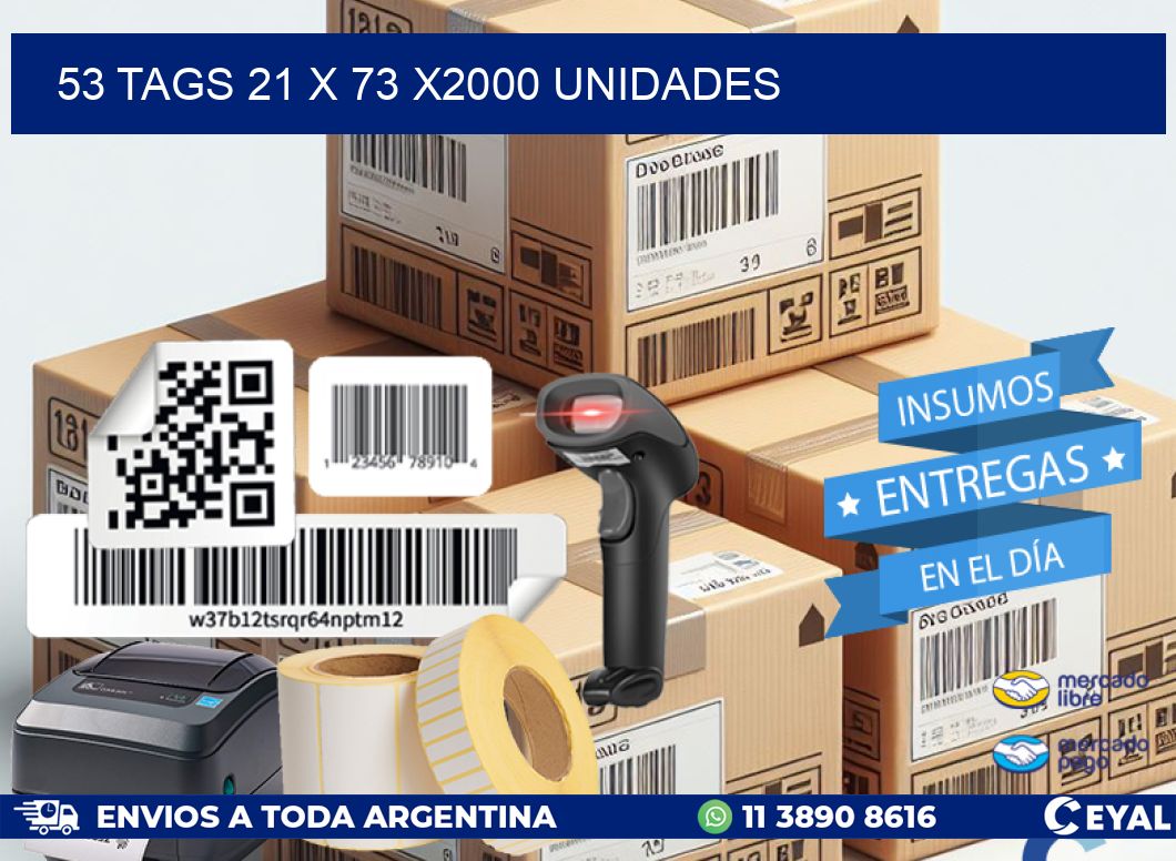 53 TAGS 21 x 73 X2000 UNIDADES