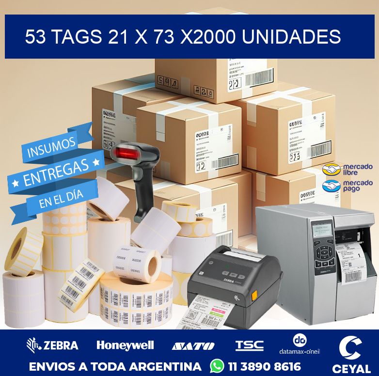 53 TAGS 21 x 73 X2000 UNIDADES