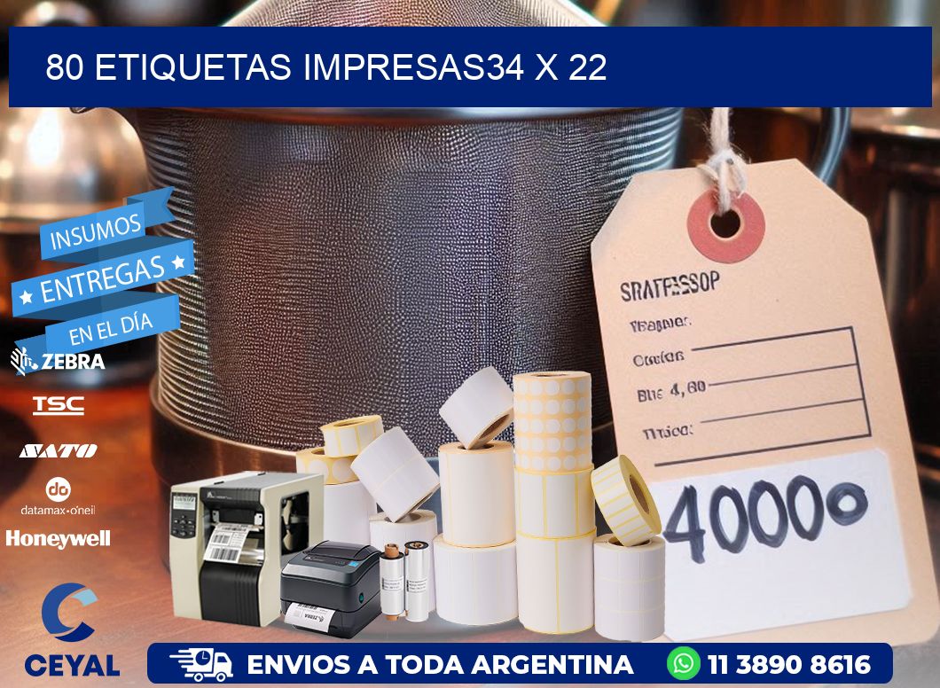 80 ETIQUETAS IMPRESAS34 x 22