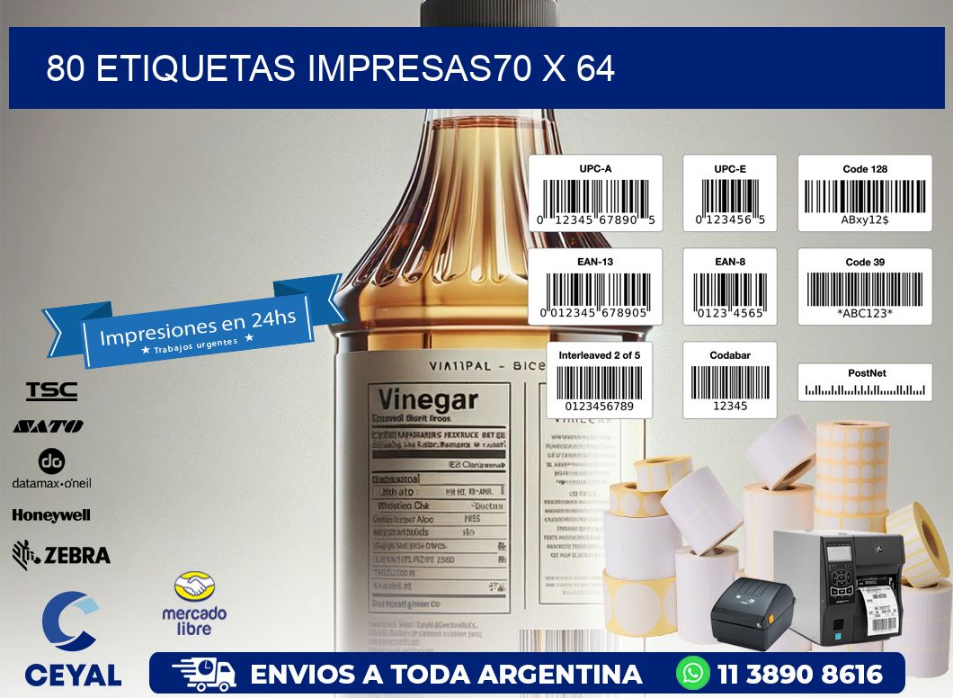 80 ETIQUETAS IMPRESAS70 x 64