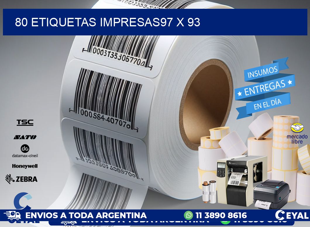 80 ETIQUETAS IMPRESAS97 x 93