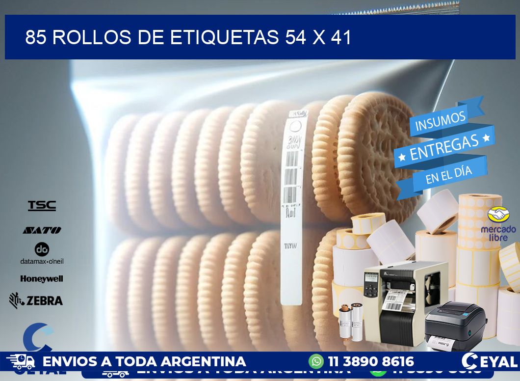 85 ROLLOS DE ETIQUETAS 54 x 41