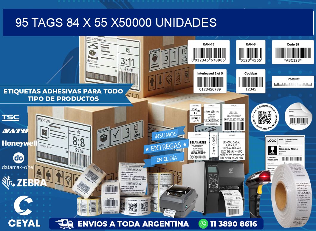 95 TAGS 84 x 55 X50000 UNIDADES