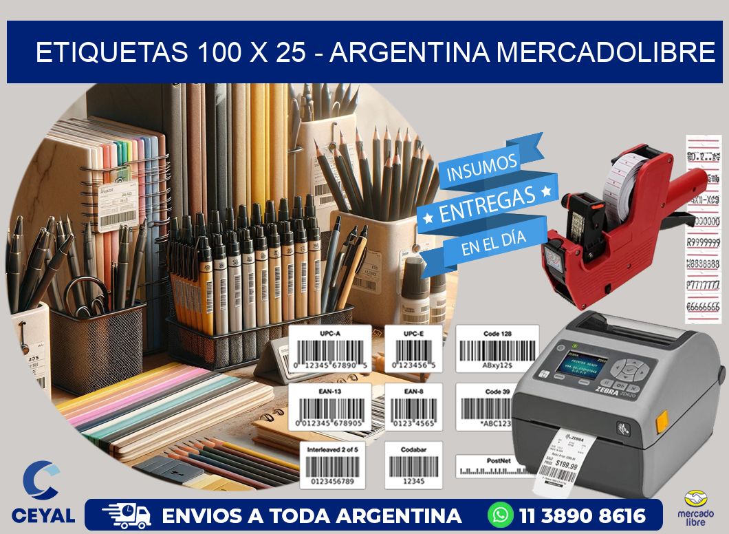 ETIQUETAS 100 x 25 - ARGENTINA MERCADOLIBRE