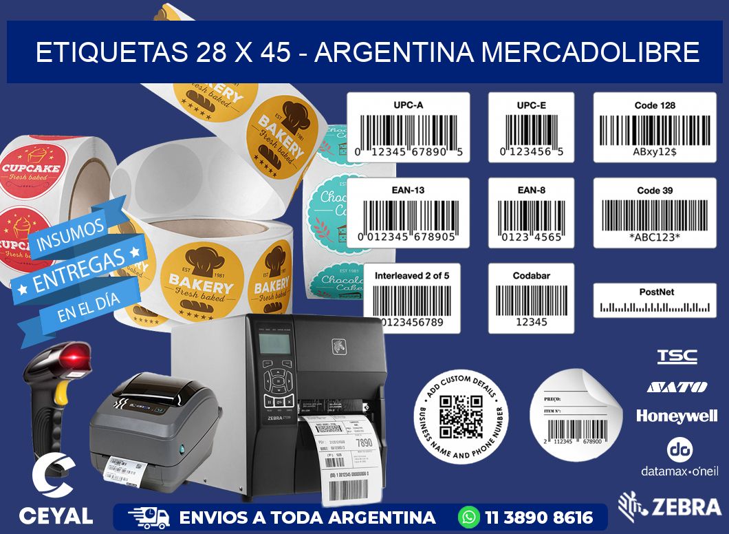 ETIQUETAS 28 x 45 - ARGENTINA MERCADOLIBRE