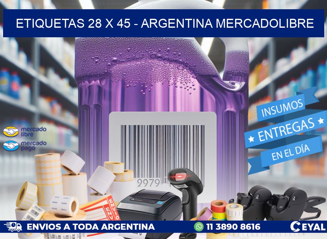 ETIQUETAS 28 x 45 - ARGENTINA MERCADOLIBRE