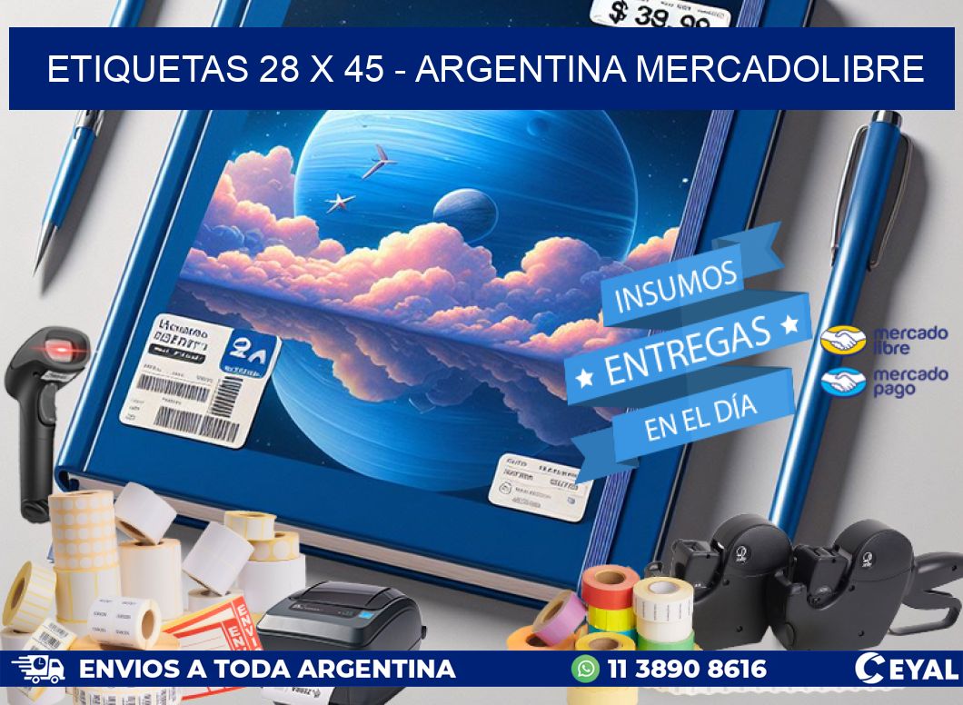 ETIQUETAS 28 x 45 - ARGENTINA MERCADOLIBRE