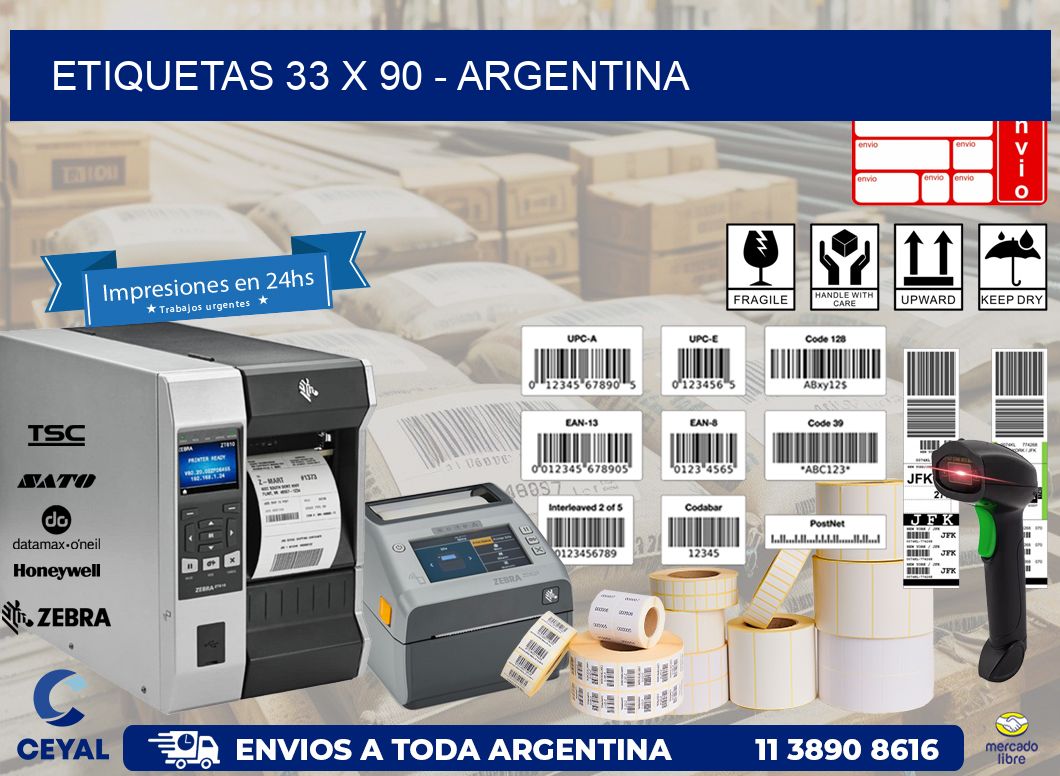 ETIQUETAS 33 x 90 - ARGENTINA