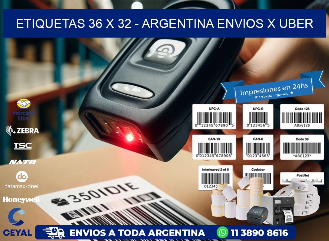 ETIQUETAS 36 x 32 - ARGENTINA ENVIOS X UBER