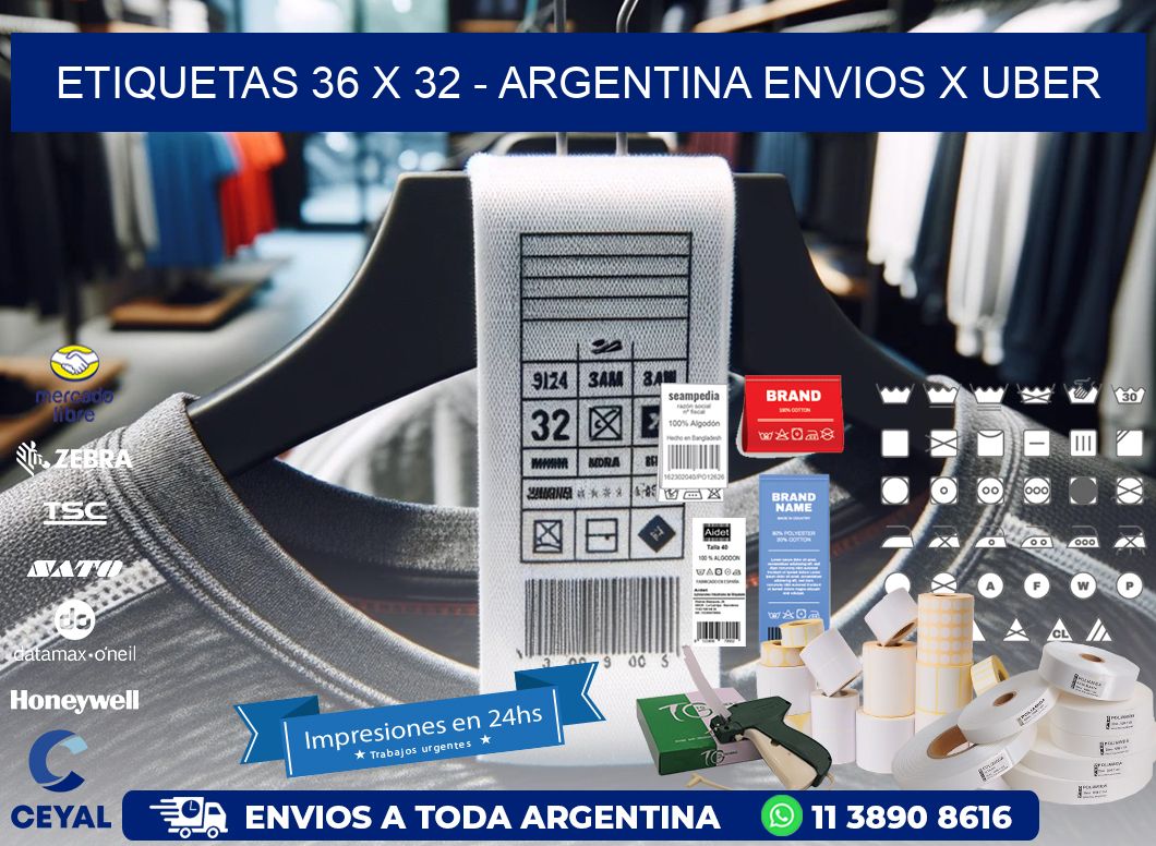 ETIQUETAS 36 x 32 - ARGENTINA ENVIOS X UBER