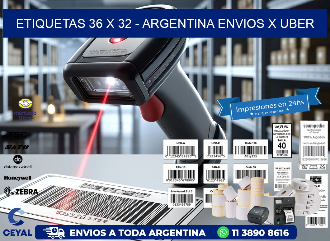 ETIQUETAS 36 x 32 – ARGENTINA ENVIOS X UBER