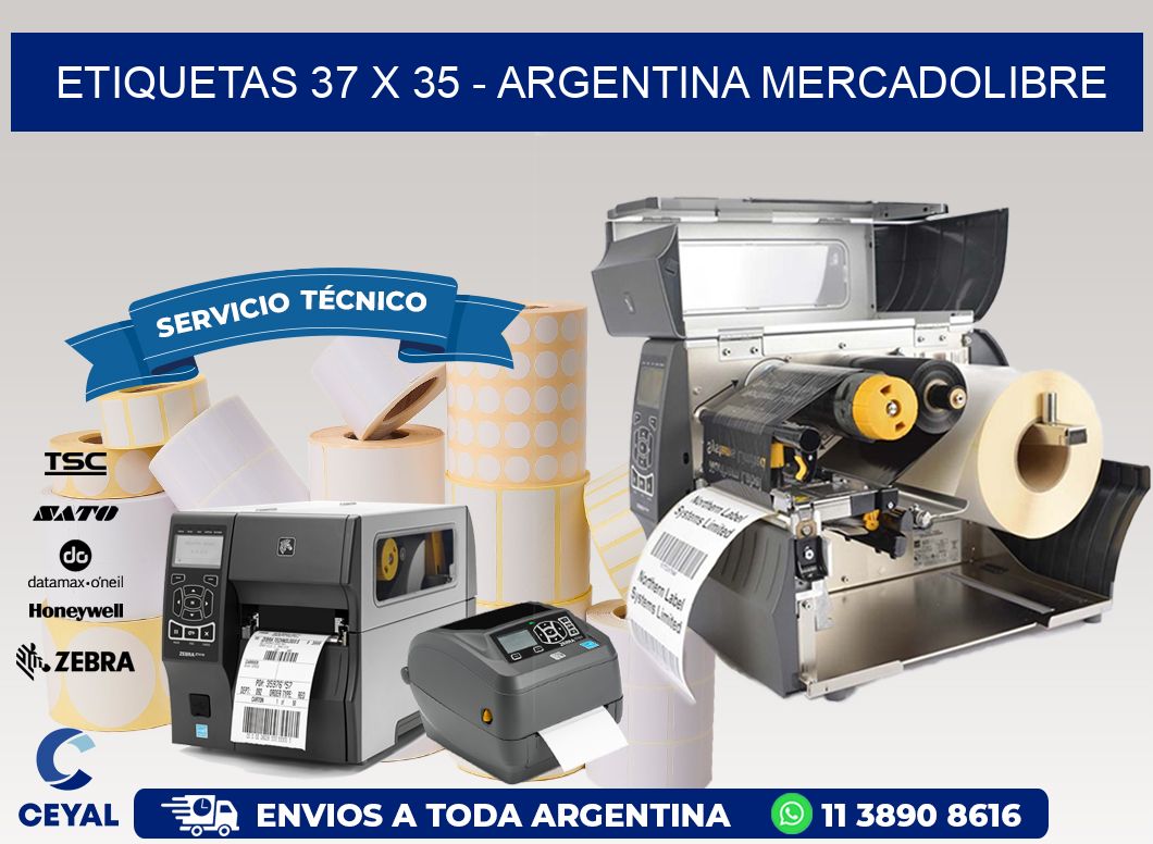 ETIQUETAS 37 x 35 - ARGENTINA MERCADOLIBRE