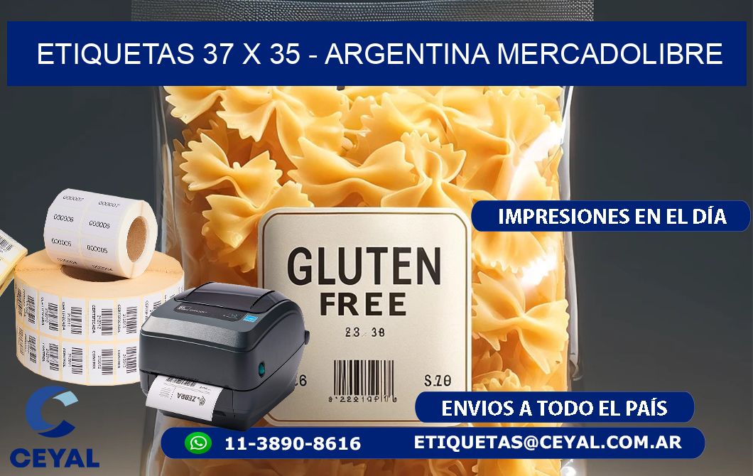 ETIQUETAS 37 x 35 - ARGENTINA MERCADOLIBRE